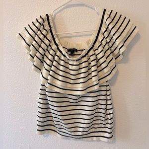 J. Crew Selena Striped Ruffled Sweater Top